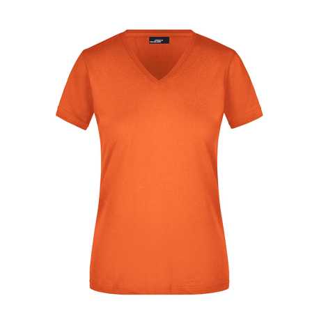Dámske tričko (DAIBER Ladies' Slim Fit V-T) > oranžová (dark) > S