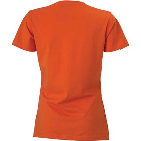 Dámske tričko (DAIBER Ladies' Slim Fit V-T) > oranžová (dark) > S