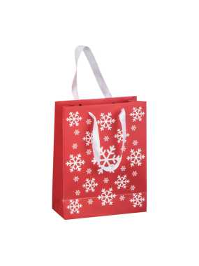 Vianočná malá papierová taška > červená