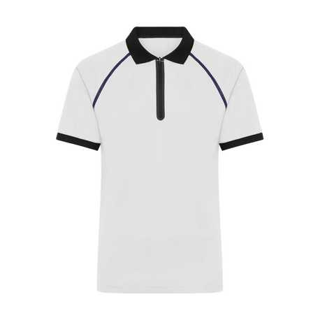 Pánska polokošeľa (DAIBER Men's Zip-Polo) > biela / čierna > L