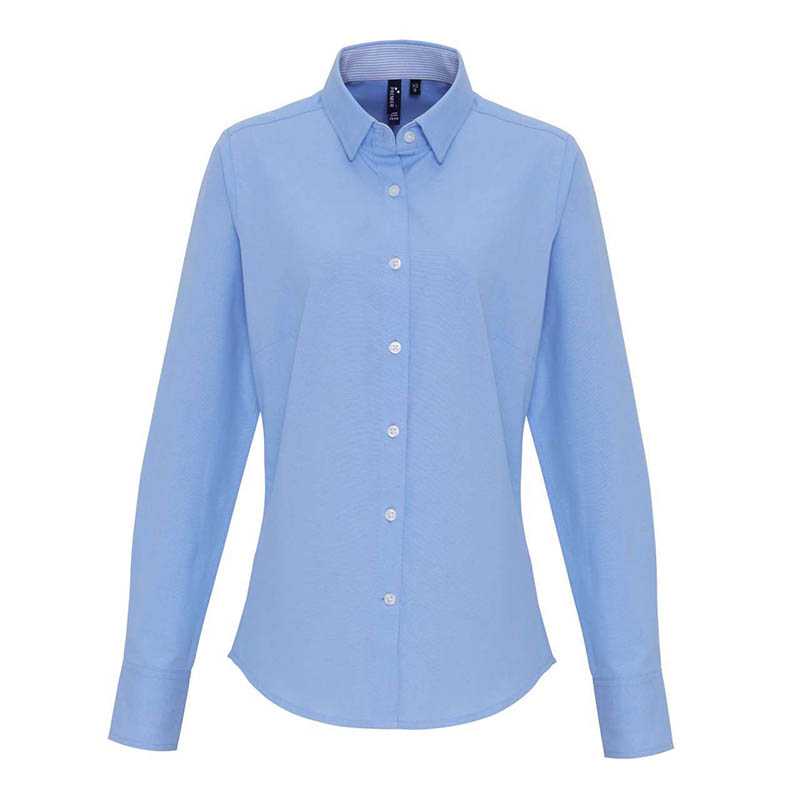 Dámska košeľa (Premier LADIES’ COTTON RICH OXFORD STRIPES SHIRT) > modrá (oxford) > 2XL