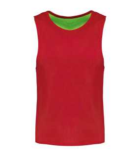 Detská vesta(Proact KID'S REVERSIBLE MULTISPORT BIB)>červená(sporty)/zelená(fluo)>6/10