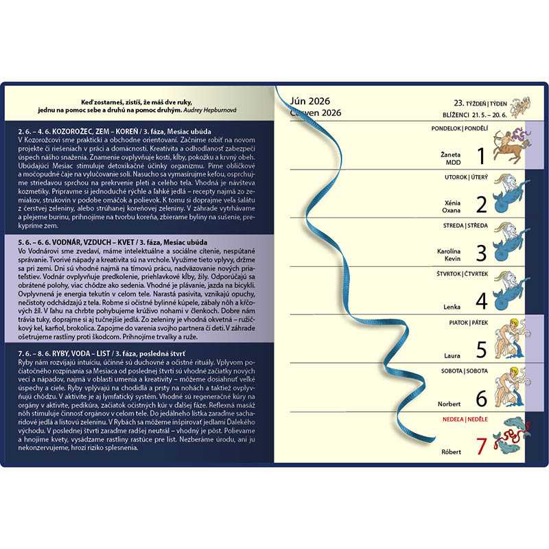 Diár (Lunárny diár 2026) - 10 x 14 cm > neurčitá > vreckový týždenný