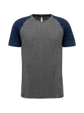 Unisex tričko(Proact ADULT SPORTS SS T-SHIRT)>šedá(heather)/modrá(sporty navy heath)>3XL