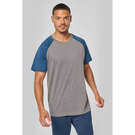 Unisex tričko(Proact ADULT TWO-TONE SPORTS SS T-SHIRT)>šedá(heather)/čierna(heather)>S