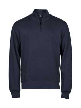 Unisex mikina (Tee Jays Ribbed Interlock Half Zip) > modrá (navy) > 3XL