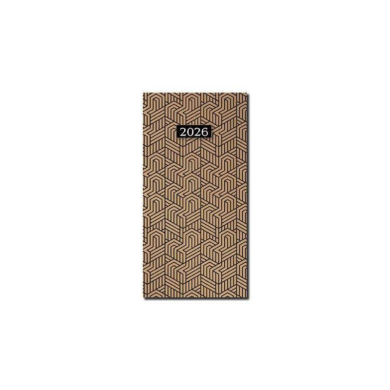 Diár (Print 2026) - 7,5 x 15 cm > hnedá > vreckový mesačný