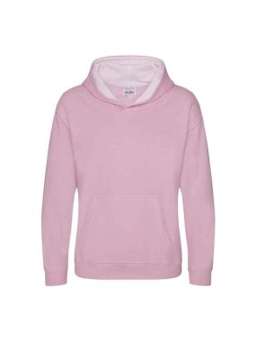 Detská mikina (Just Hoods KIDS VARSITY HOODIE) > ružová (baby) / biela (arctic) > 12/13