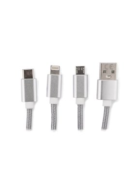 USB kábel 3 v 1 > strieborná