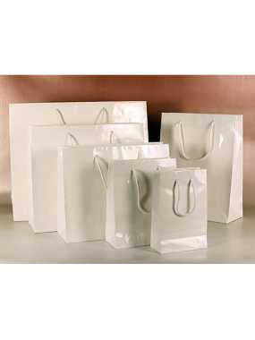 Papierová taška (LUXURY LINE) > biela > 23x9x35 cm