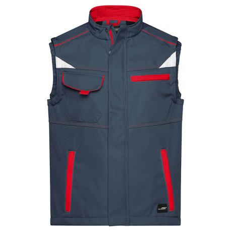 Pánska pracovná vesta(DAIBER Workwear Softshell Vest-Level 2)>šedá (carbon) / červená>XS
