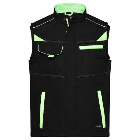Pánska pracovná vesta(DAIBER Workwear Softshell Vest-Level 2)>čierna / zelená (lime)>XS
