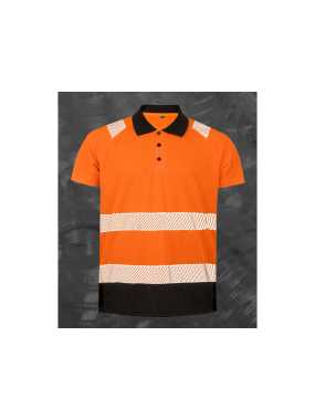 Reflexná polokošeľa(RESULT Genuine Safe-Guard Safety Polo)>oranžová / čierna>4XL/5XL