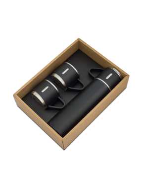 Set termosky 500 ml a 3 hrnčekov > čierna