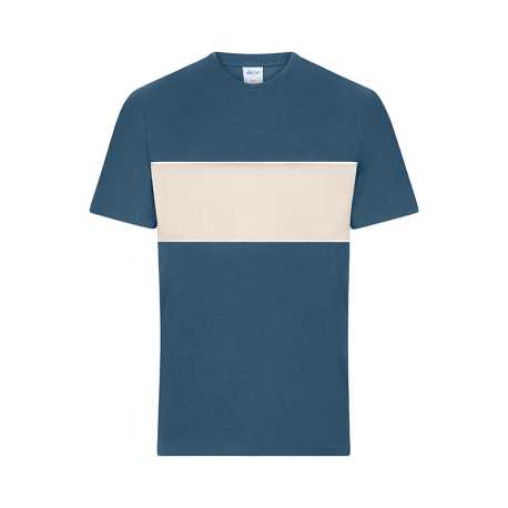 Unisex tričko (DAIBER T-Shirt colour-block UNISEX) > modrá (dusty) / šedá (sandstone) > M