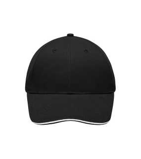 6 panelová šiltovka (MB Light brushed Sandwich Cap) > čierna / biela