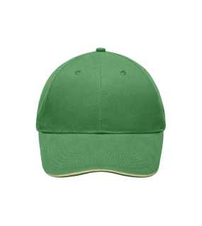 6 panelová šiltovka (MB Light brushed Sandwich Cap) > zelená / béžová
