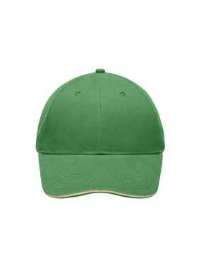 6 panelová šiltovka (MB Light brushed Sandwich Cap) > zelená / béžová