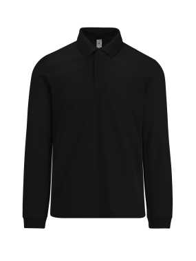 Pánska polokošeľa (B&C MY POLO 180 LSL) > čierna > 4XL