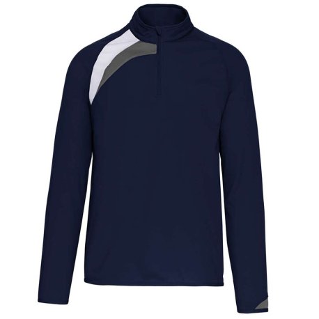 Unisex tričko (Proact ADULTS' ZIP NECK TRAINING TOP)>modrá (navy)/biela/šedá (storm)>4XL