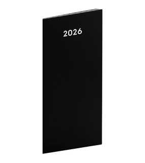 Diár (Čierny 2026) - 8 x 18 x 0,5 cm  > neurčitá > vreckový mesačný
