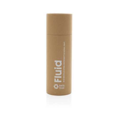 Fľaša na vodu Fluid 600ml z RCS recyklovanej ocele > modrá (navy)