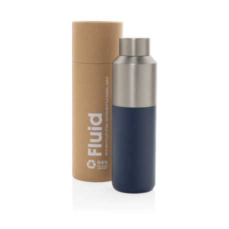 Fľaša na vodu Fluid 600ml z RCS recyklovanej ocele > modrá (navy)