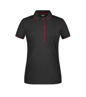 Dámska polokošeľa(JN Ladies Polo Stripe) > čierna / červená > L