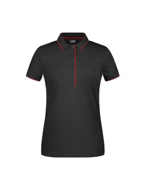 Dámska polokošeľa(JN Ladies Polo Stripe) > čierna / červená > 2XL