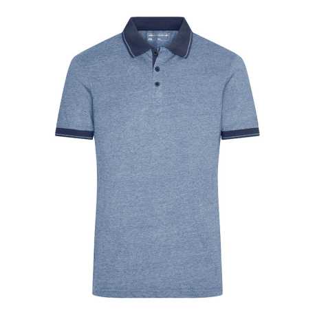 Pánska polokošeľa(J&N MEN'S HEATHER POLO) > modrá (melange)/modrá (navy) > 2XL