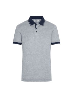 Pánska polokošeľa(J&N MEN'S HEATHER POLO) > šedá (heather)/modrá (navy) > 2XL