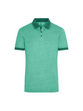 Pánska polokošeľa(J&N MEN'S HEATHER POLO) > zelená (melange)/zelená (dark) > M