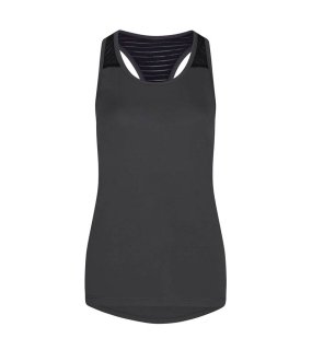 Dámske tielko (Just Cool WOMEN'S COOL SMOOTH WORKOUT VEST)>šedá (charcoal)/čierna (jet)>XL