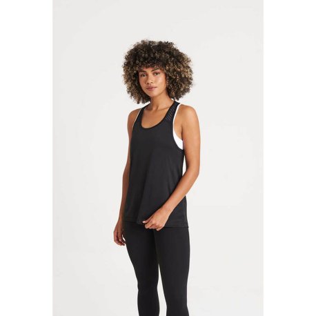 Dámske tielko (Just Cool WOMEN'S COOL SMOOTH WORKOUT VEST)>biela (arctic) / čierna (jet)>L