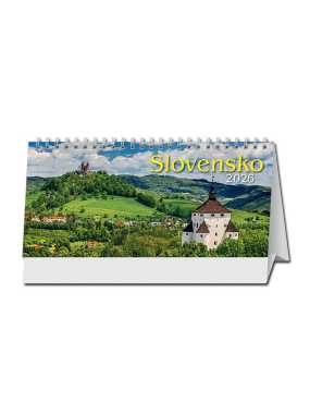 Stolový kalendár (Slovensko riadkové 2026) - 29,7 x 13,8 cm