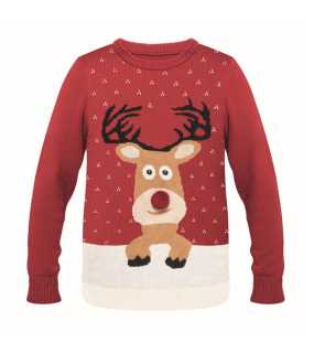 Vianočný sveter L/XL > červená