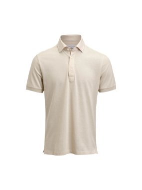 Pánska polokošeľa (James Harvest INDIGO BOW 133 S/S TAILORED POLO) > hnedá (sand) > XL