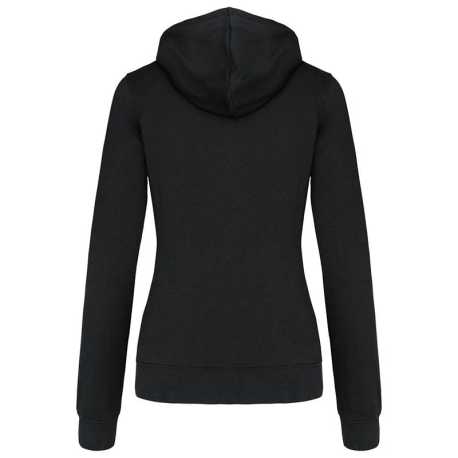 Dámska mikina(KARIBAN LADIES’ CONTRAST HOODED FULL ZIP SWEATSHIRT)>čierna / šedá(fine)>XL