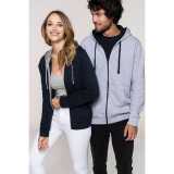 Dámska mikina(KARIBAN LADIES’ CONTRAST HOODED FULL ZIP SWEATSHIRT)>čierna / šedá(fine)>XL