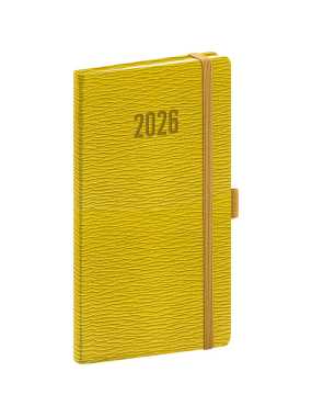 Diár (Rivoli 2026) - 9 x 15,5 x 1 cm  > žltozelená > vreckový týždenný