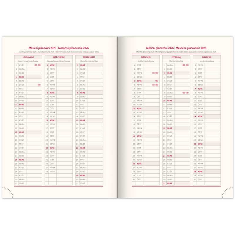 Diár (Rivoli 2026) - 15 x 21 x 2 cm  > sivá > týždenný A5