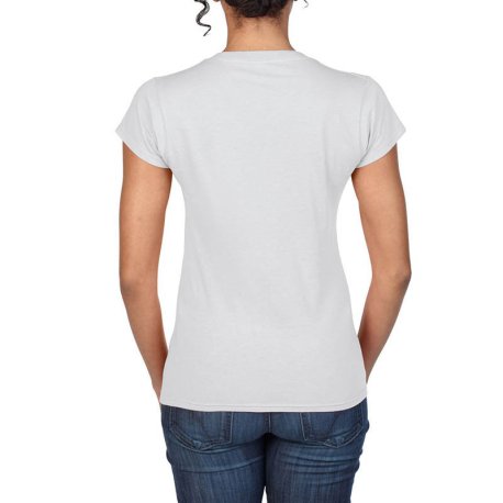 Dámske tričko (GILDAN SOFTSTYLE LADIES V-NECK T-SHIRT) > biela > XL