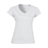 Dámske tričko (GILDAN SOFTSTYLE LADIES V-NECK T-SHIRT) > biela > XL