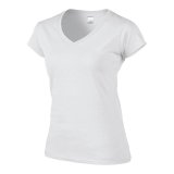 Dámske tričko (GILDAN SOFTSTYLE LADIES V-NECK T-SHIRT) > biela > XL