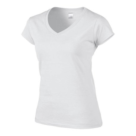 Dámske tričko (GILDAN SOFTSTYLE LADIES V-NECK T-SHIRT) > biela > XL