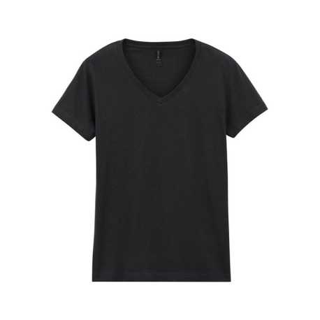 Dámske tričko (GILDAN SOFTSTYLE LADIES V-NECK T-SHIRT) > čierna > M