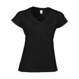 Dámske tričko (GILDAN SOFTSTYLE LADIES V-NECK T-SHIRT) > čierna > M