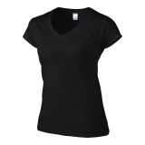 Dámske tričko (GILDAN SOFTSTYLE LADIES V-NECK T-SHIRT) > čierna > M