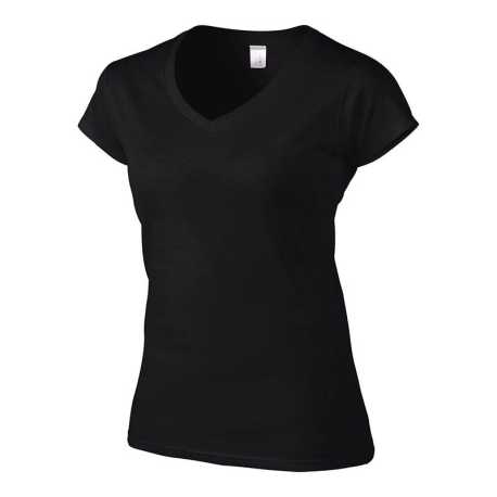 Dámske tričko (GILDAN SOFTSTYLE LADIES V-NECK T-SHIRT) > čierna > M