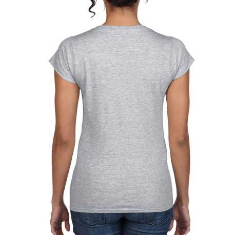 Dámske tričko (GILDAN SOFTSTYLE LADIES V-NECK T-SHIRT) > šedá (rssport) > L